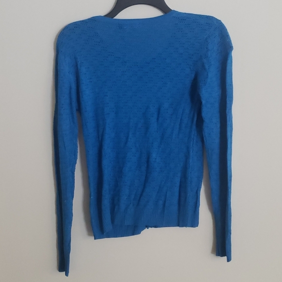 Miss SaSa Button Down Cardigan New blue Sheer - Picture 4 of 4